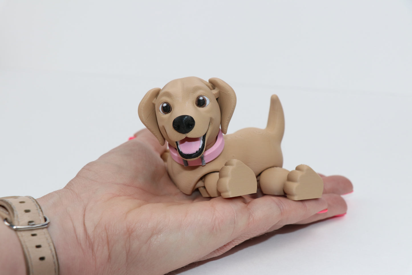 3D Printed Articulating Labrador Puppy - with Optional "Puppy Love" Heart