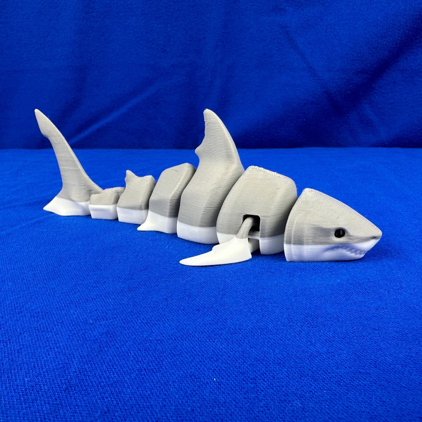 Shark Family – Hand-Finished Set of Three - 3D Printed and Articulated