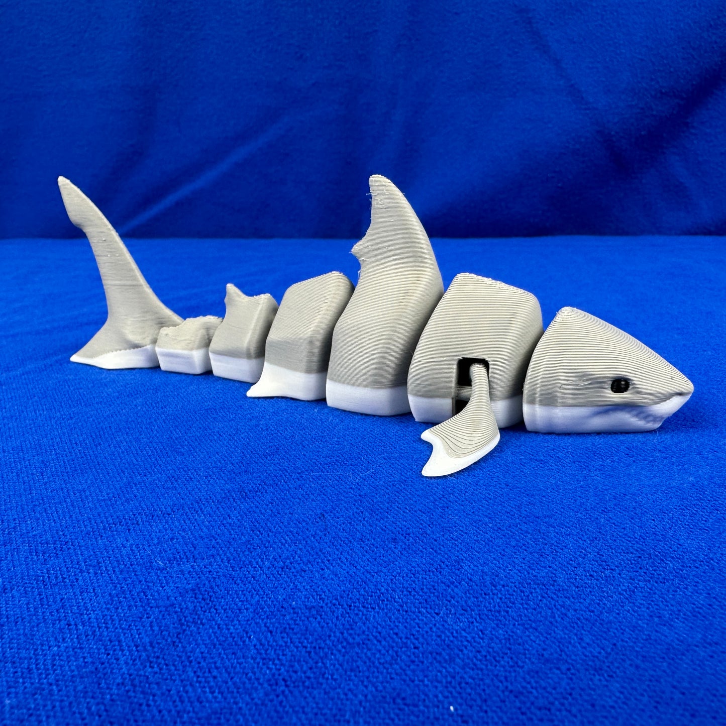 Shark Family – Hand-Finished Set of Three - 3D Printed and Articulated