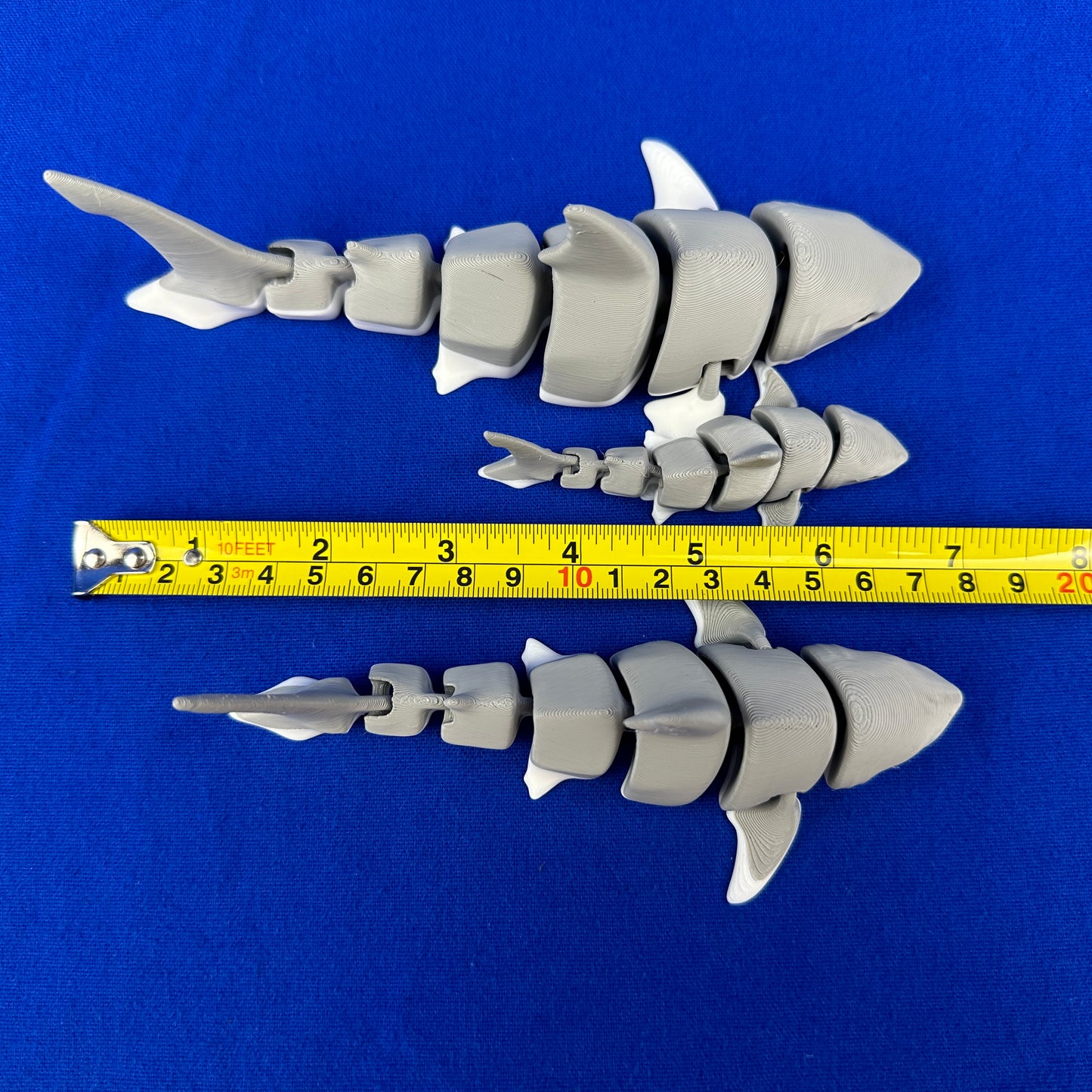 Shark Family – Hand-Finished Set of Three - 3D Printed and Articulated