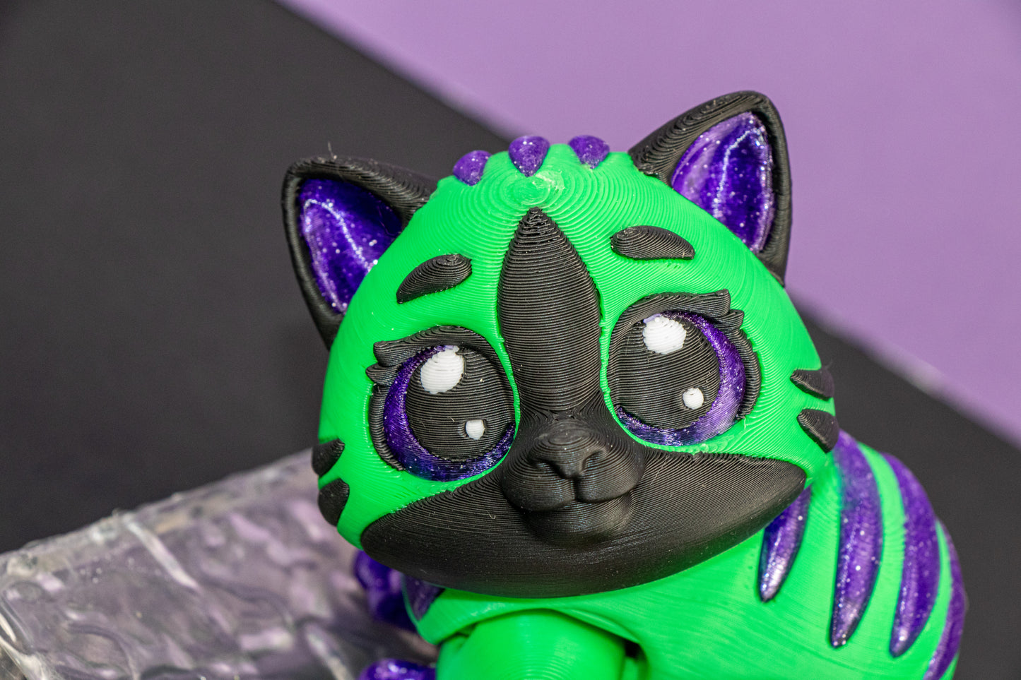 Moon-Eyed Cat – Gothic Color Edition with Micro Bat Companion – Custom Orders Welcome