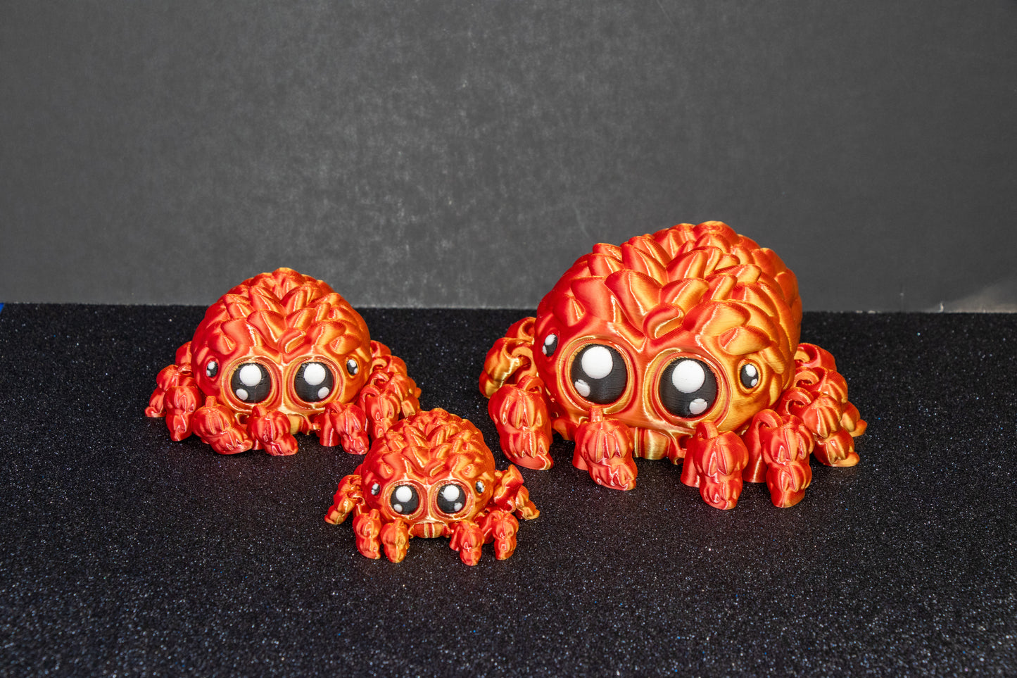 Silky Jumping Spider – Cute Stylized Display Print in Orange Multicolor