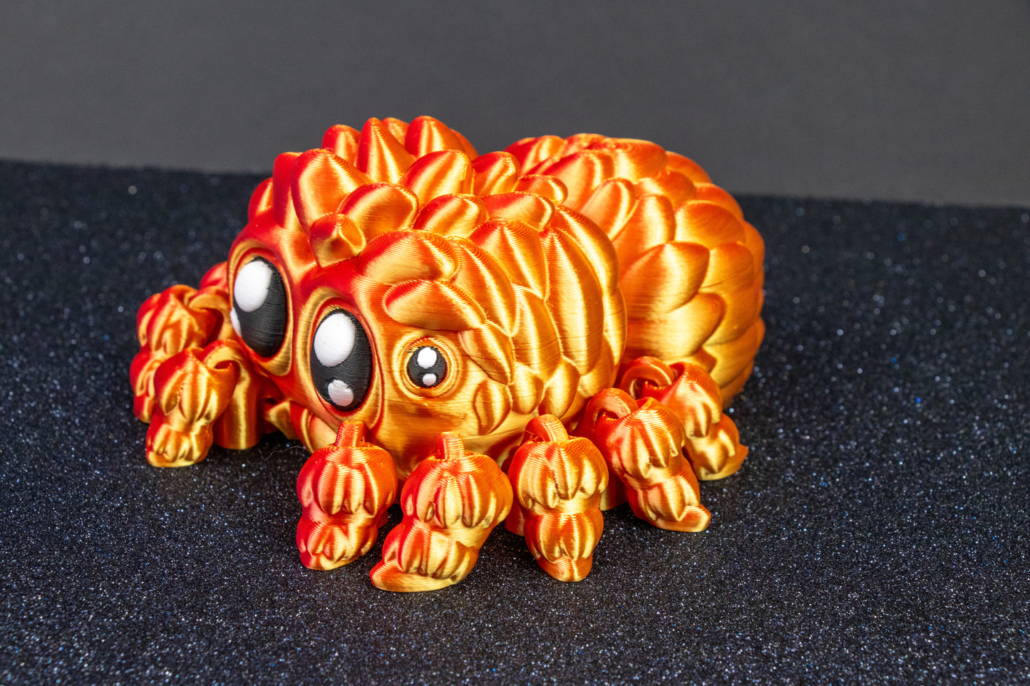 Silky Jumping Spider – Cute Stylized Display Print in Orange Multicolor
