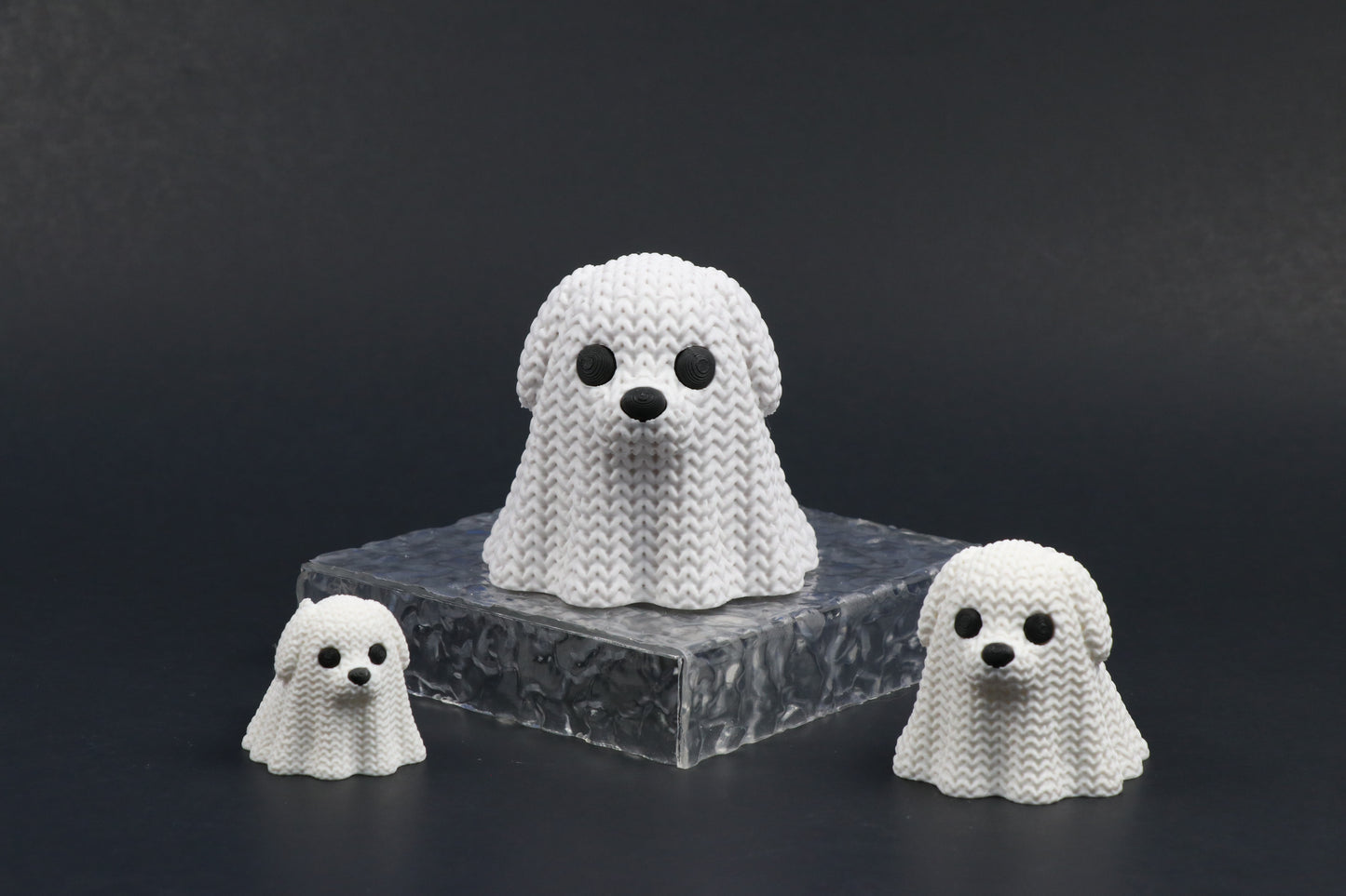 Ghost Dog – Crochet-Style 3D Printed Figure – Customization Available!