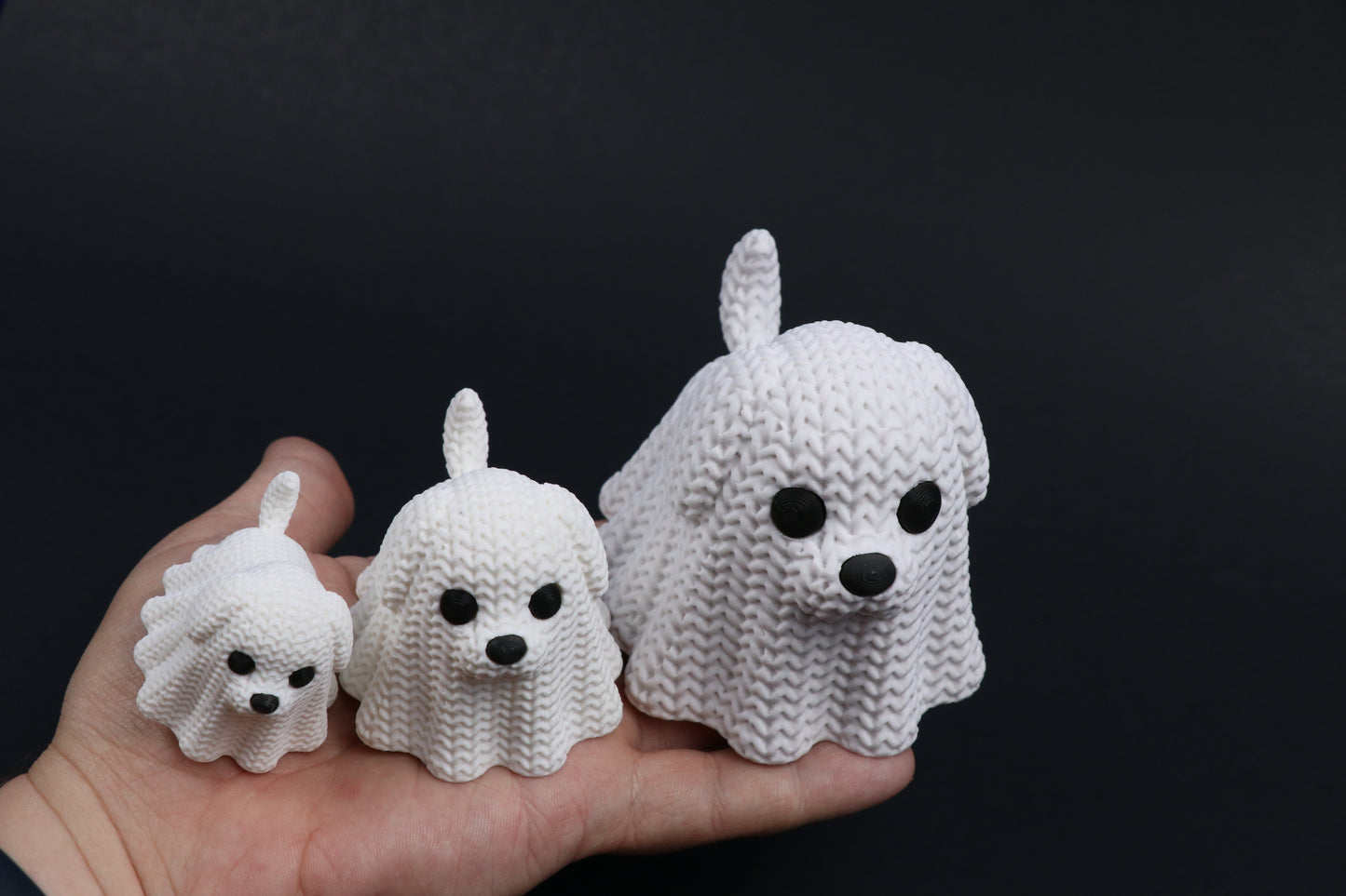 Ghost Dog – Crochet-Style 3D Printed Figure – Customization Available!