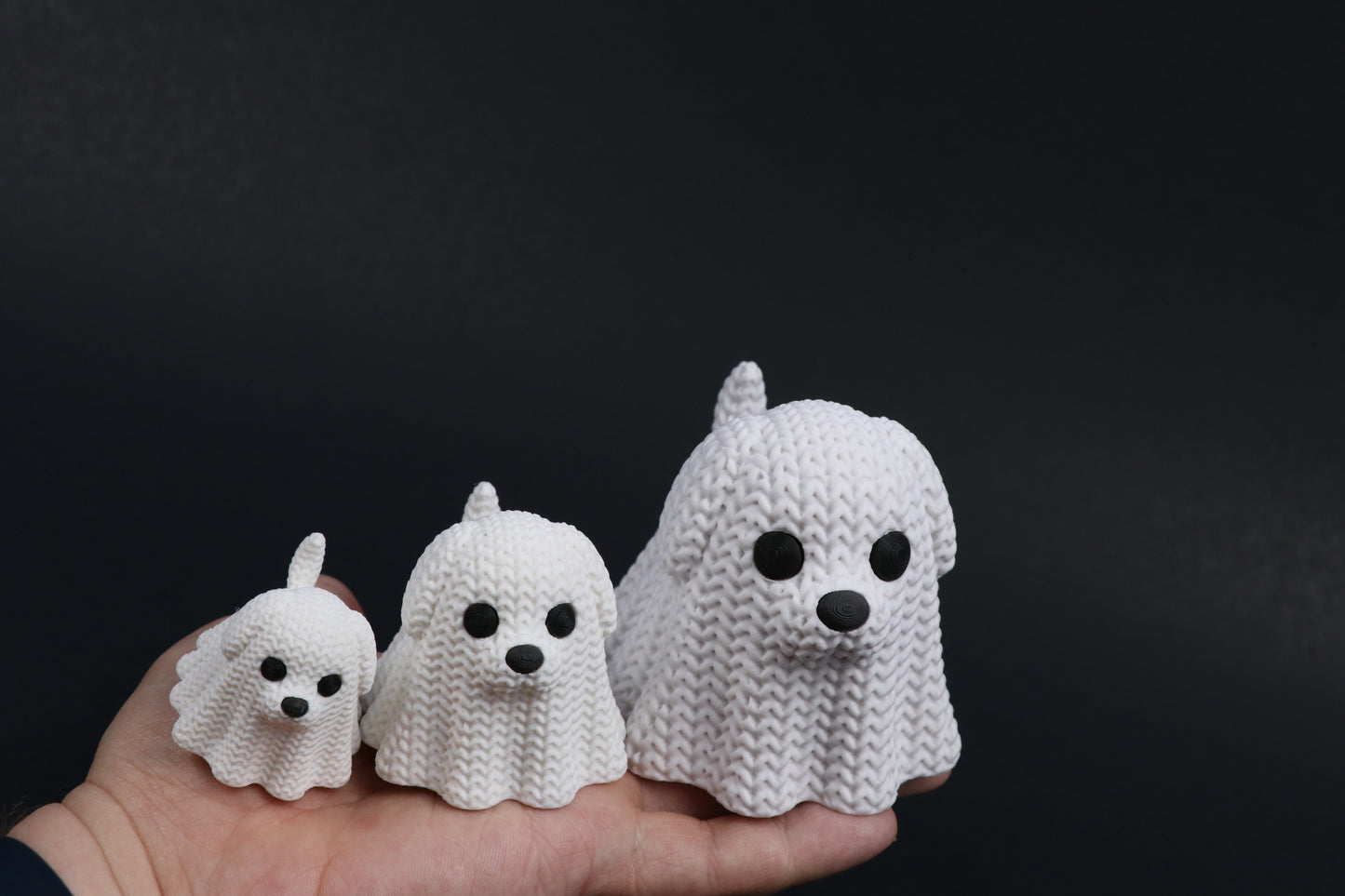Ghost Dog – Crochet-Style 3D Printed Figure – Customization Available!