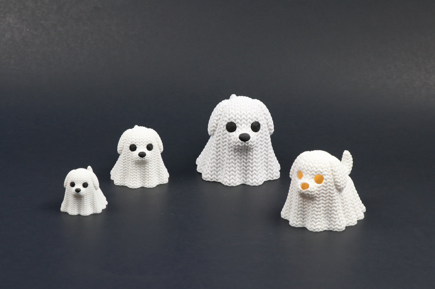 Ghost Dog – Crochet-Style 3D Printed Figure – Customization Available!