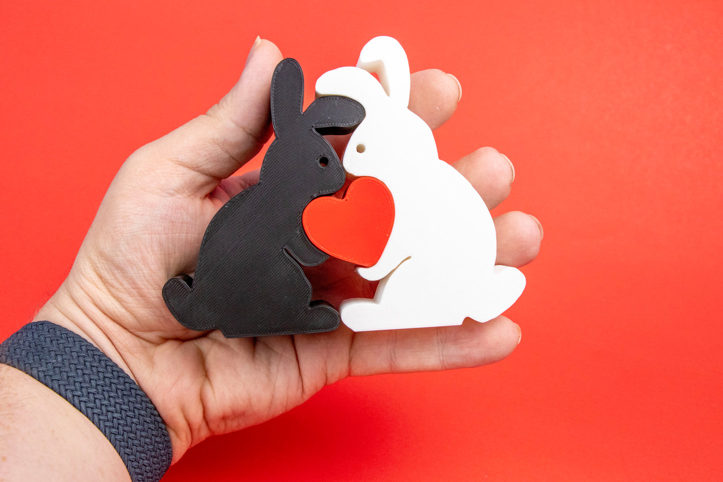Interlocking Bunny Couple – 3D Printed Puzzle Decor – Romantic Easter or Anniversary Gift