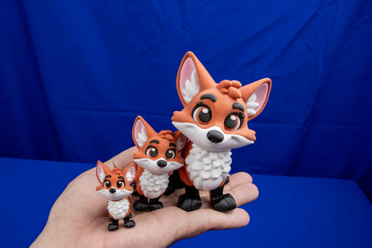 Woodland Fox Figurine – Adorable Handmade Display Decor in Three Sizes – Customization Available!