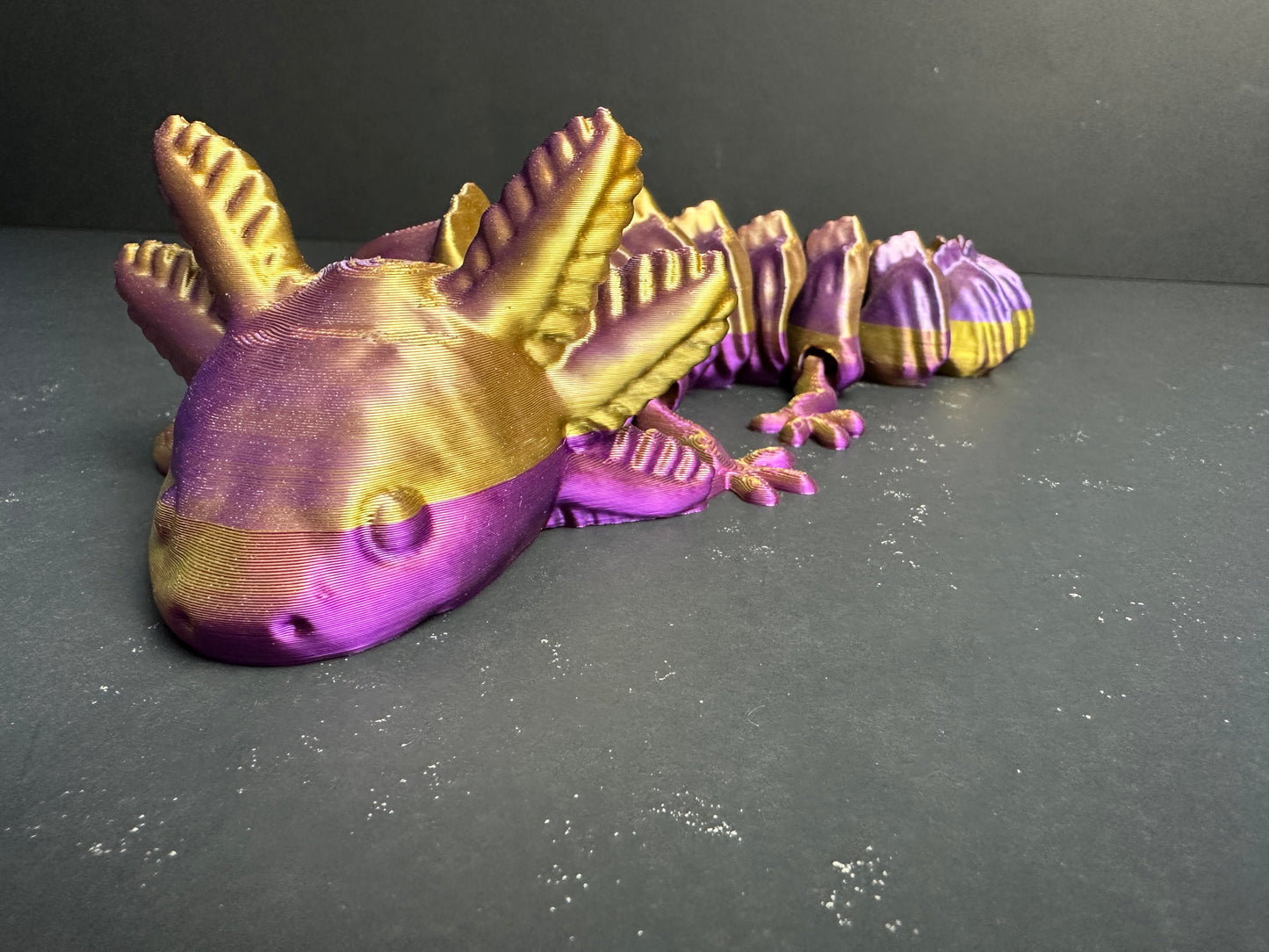 Axolotl Figurine – Posable Shelf Decor | Articulated & Hand-Finished 3D Print - 13 Inches
