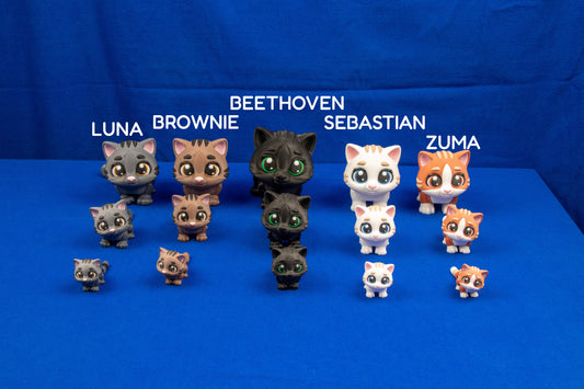 Moon-Eyed Cat – 3D Printed Desk Companion – Toe Bean Variants Available!