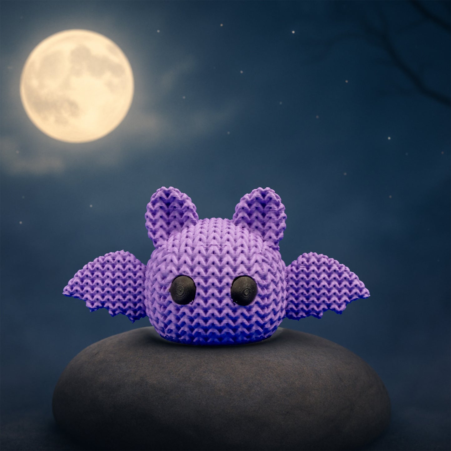 Cozy Crochet Bat – Purple Bat Decor Figure – Customization Available!