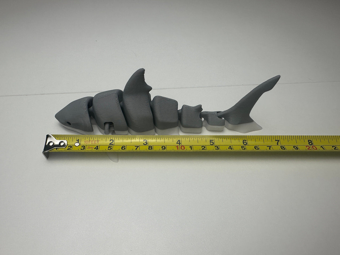 Great White Shark Figurine – Articulated Ocean Display | 3D Printed & Hand-Finished