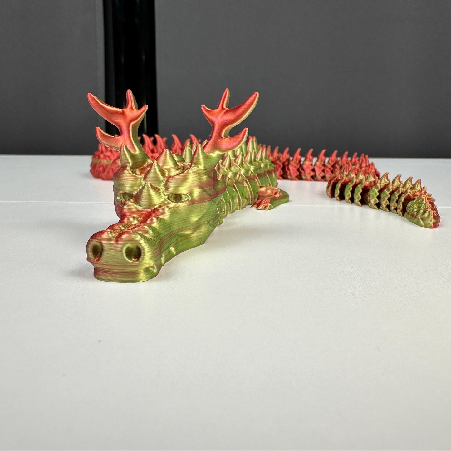 3-D Printed Articulating Dragon with Antlers
