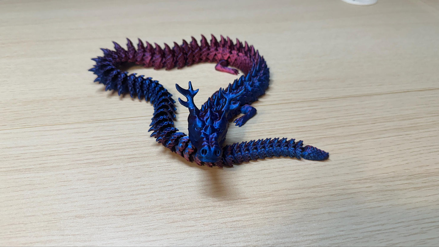 3-D Printed Articulating Dragon with Antlers