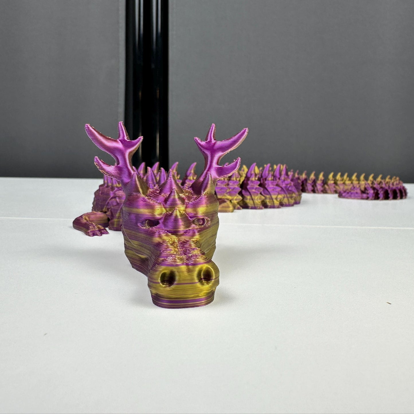 3-D Printed Articulating Dragon with Antlers