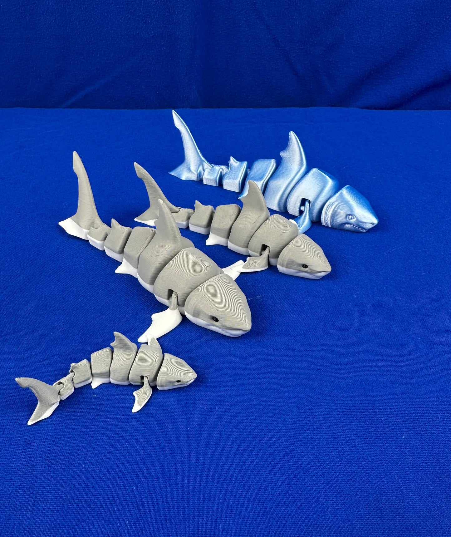 Great White Shark Figurine – Articulated Ocean Display | 3D Printed & Hand-Finished