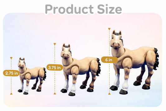 Articulated Horse Figurine – Poseable 3D Printed Desk Decor – Customization Available!