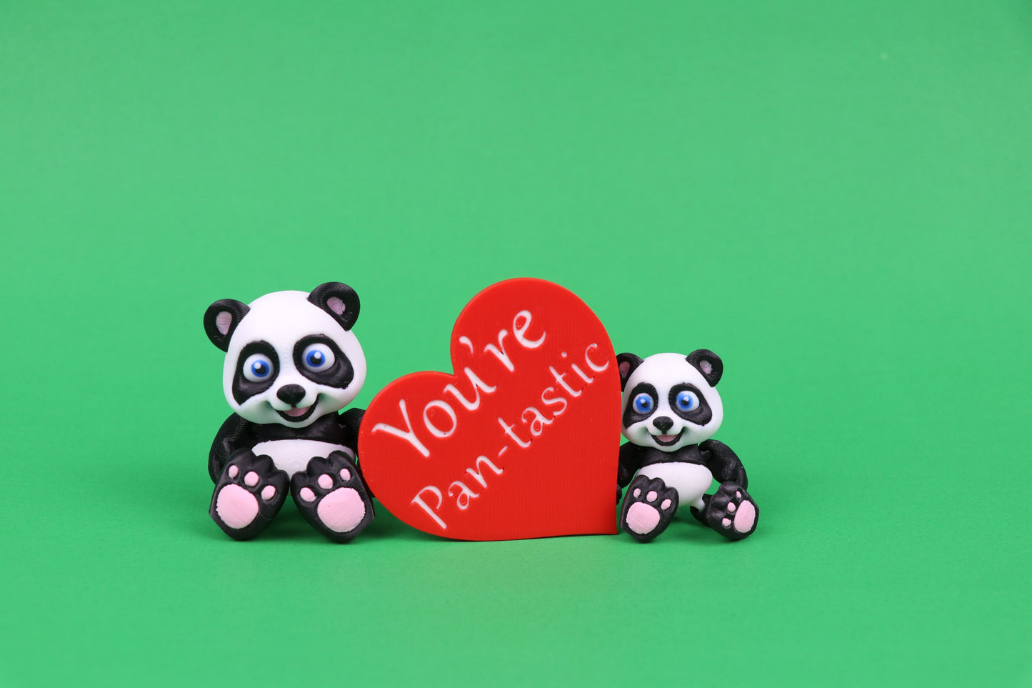 Panda Bear – Charming Collectible with Optional “Pan-tastic!” Heart - 3D Printed
