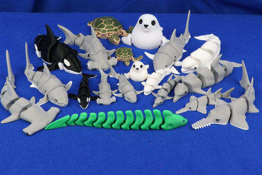 3D-Printed Articulated Sea Creatures – Poseable Ocean Animal Figures