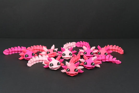 Axolotl – Adorable Shelf Decor in Playful Color Combos - Hand-Finished 3D Printed