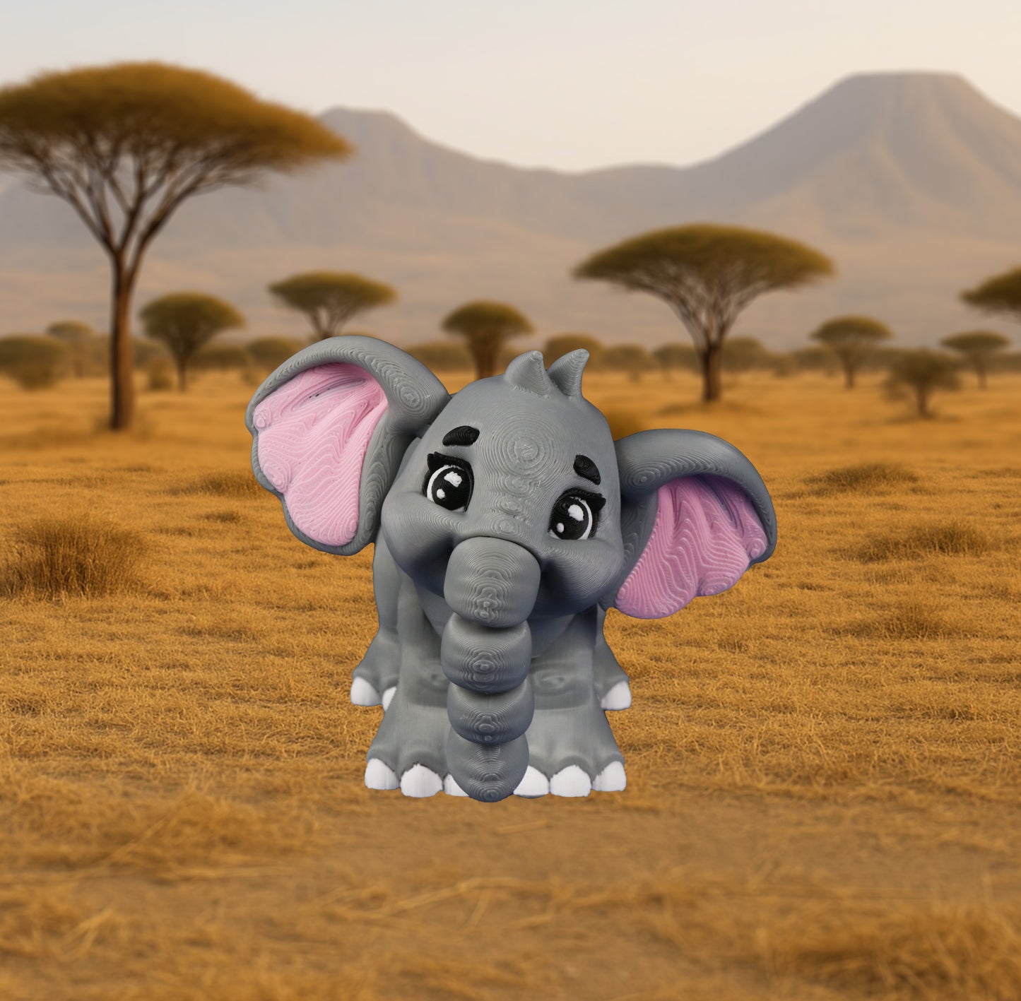 🐘 Articulated Elephant – Poseable Desk Decor in Three Sizes