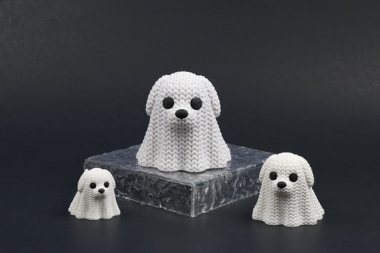 Ghost Dog – Crochet-Style 3D Printed Figure – Customization Available!