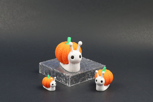 Pumpkin Snail – Crochet-Style 3D Printed Fall Decor – Customization Available!
