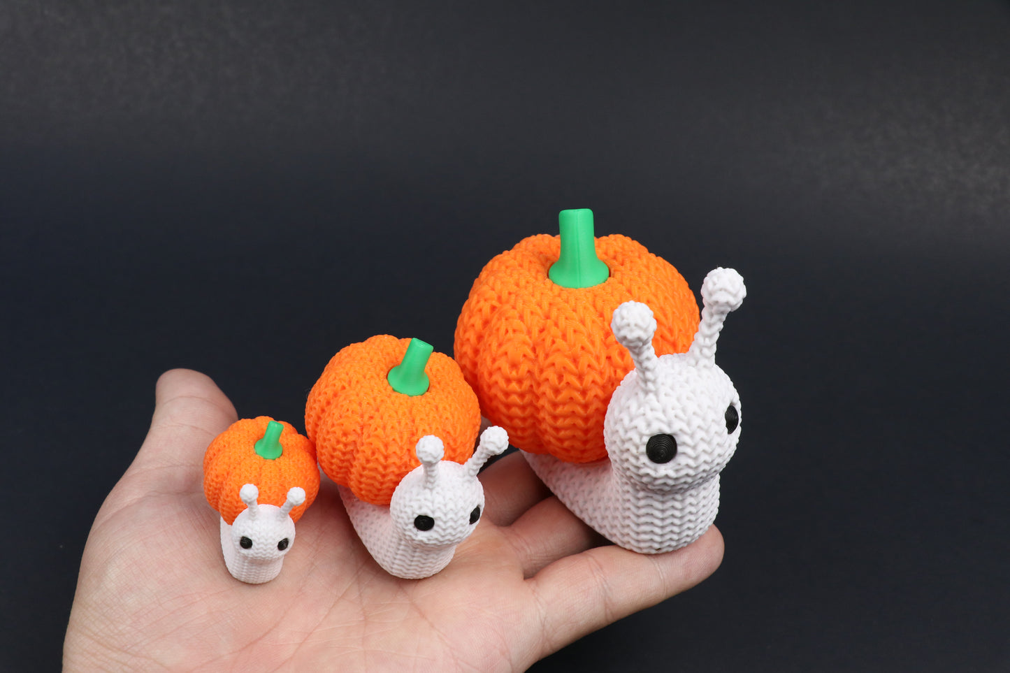 Pumpkin Snail – Crochet-Style 3D Printed Fall Decor – Customization Available!