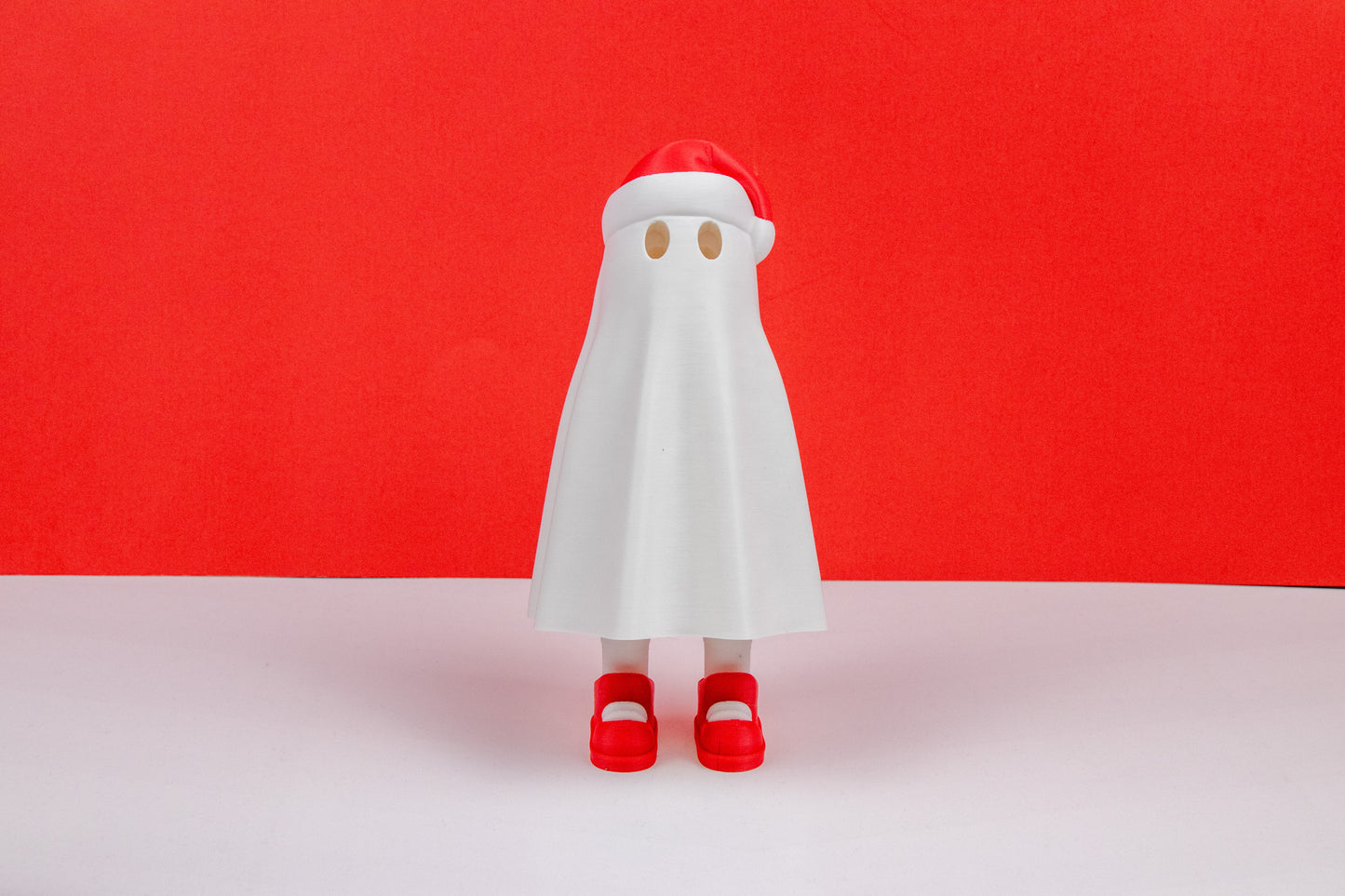 3D Printed Christmas Ghost – Festive Holiday Decor with Sit/Stand Display Options