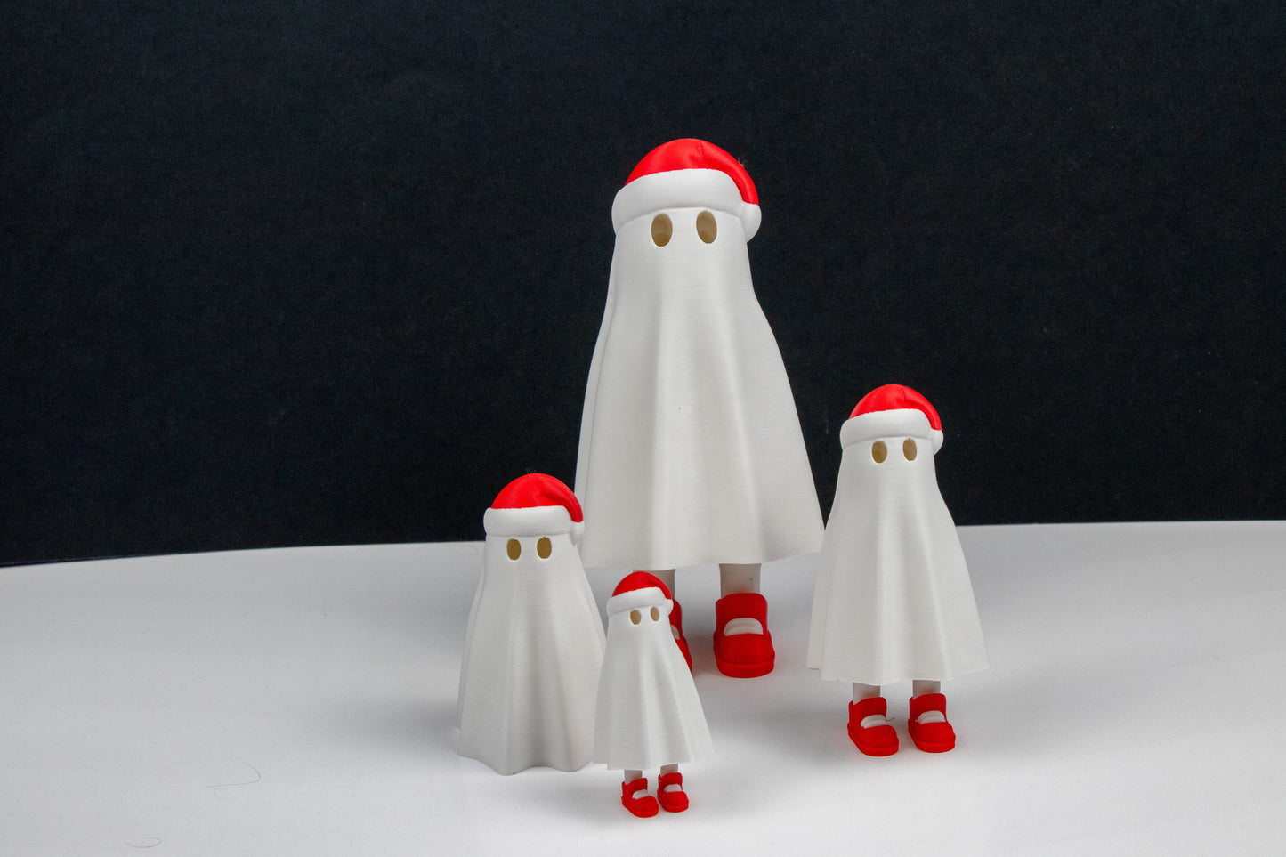 3D Printed Christmas Ghost – Festive Holiday Decor with Sit/Stand Display Options