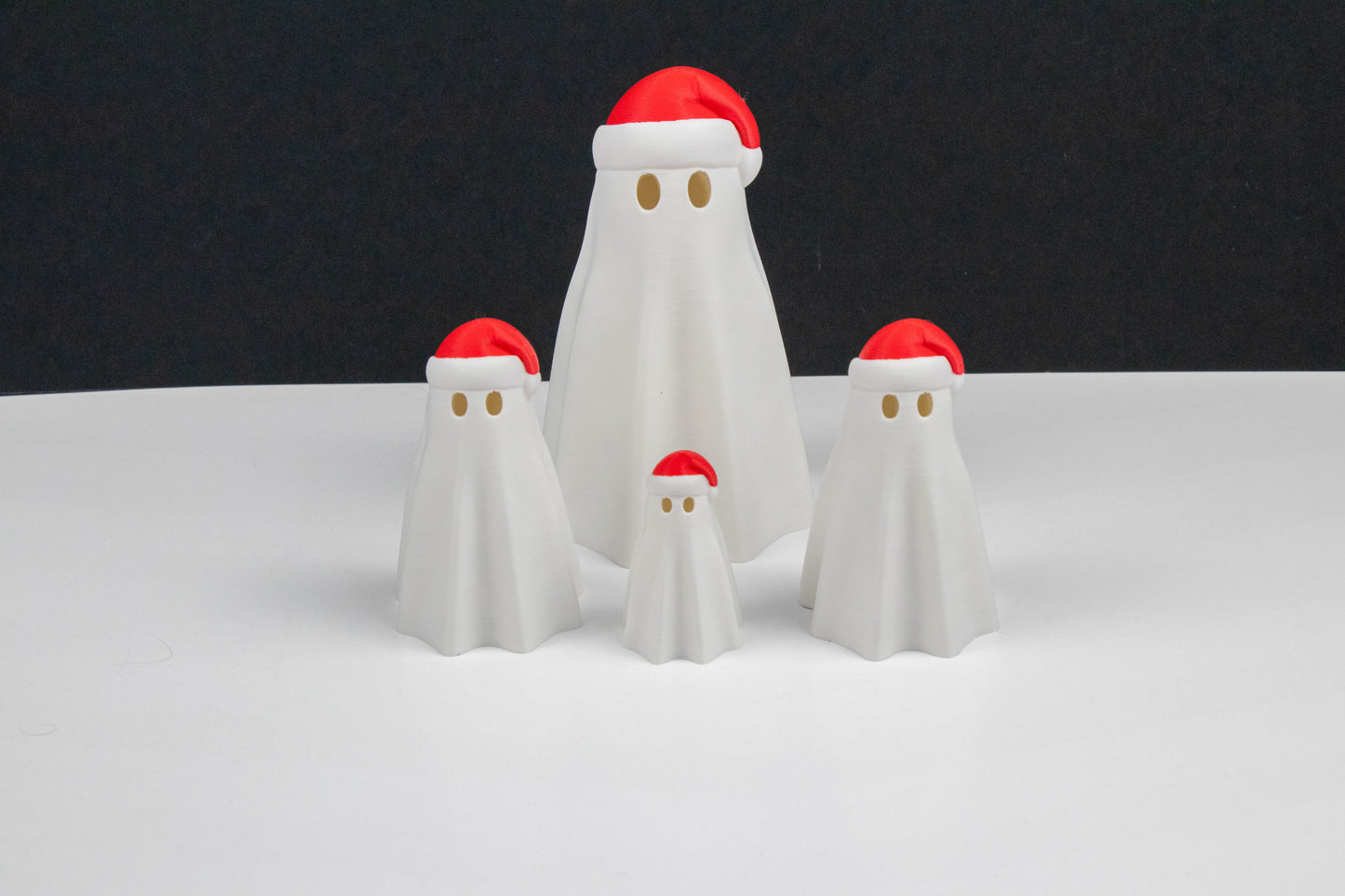 3D Printed Christmas Ghost – Festive Holiday Decor with Sit/Stand Display Options