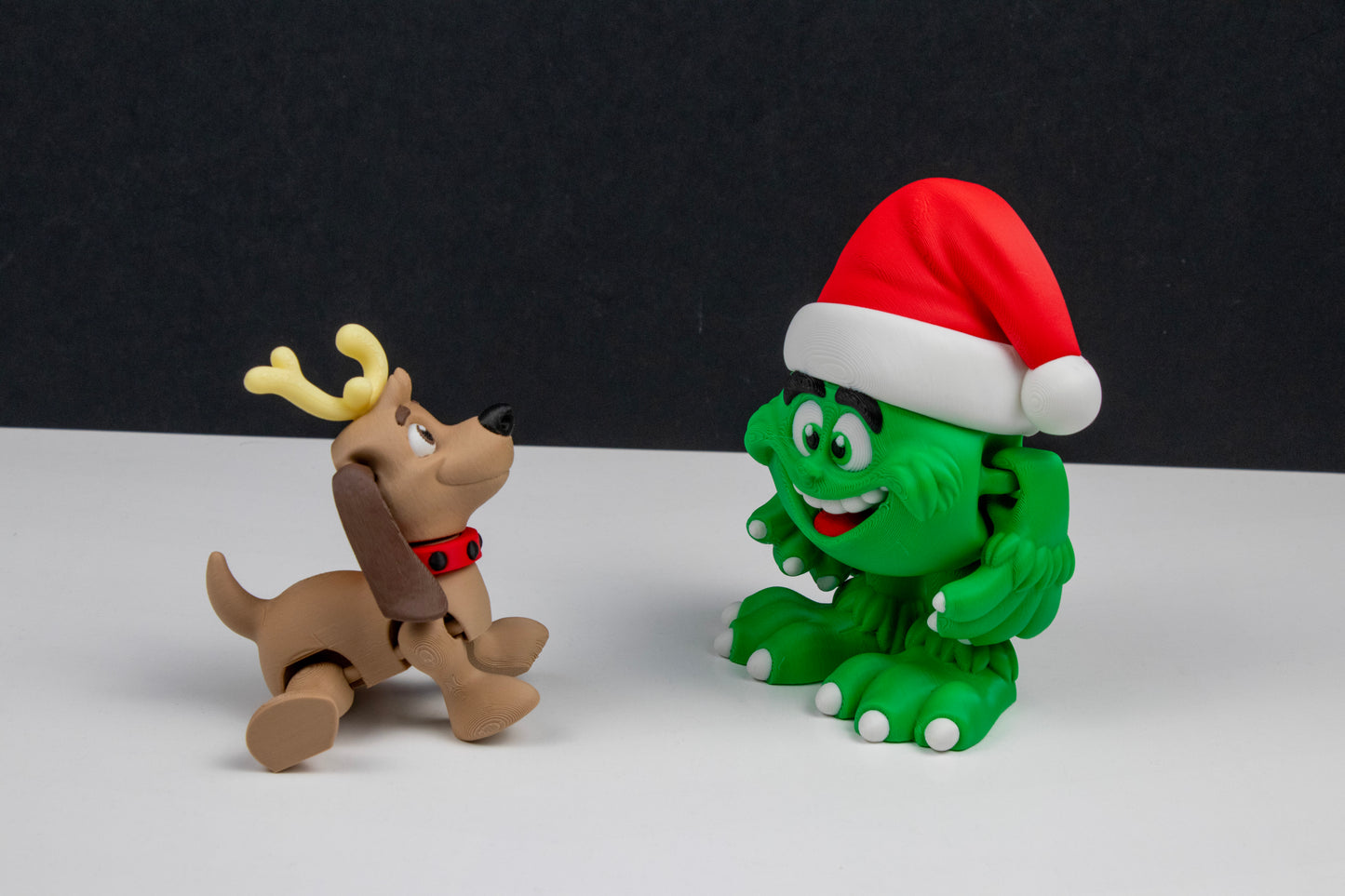 Green Holiday Menace & Max the Christmas Dog – Festive Display Duo