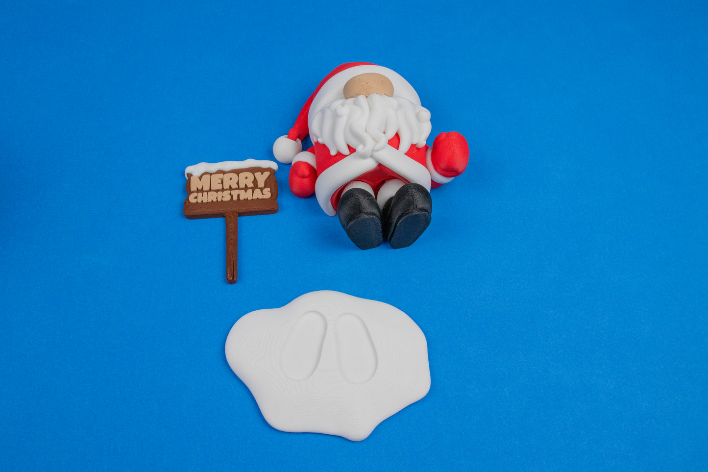 Santa Holiday Gnome Figurine – 3D Printed Winter Shelf Display