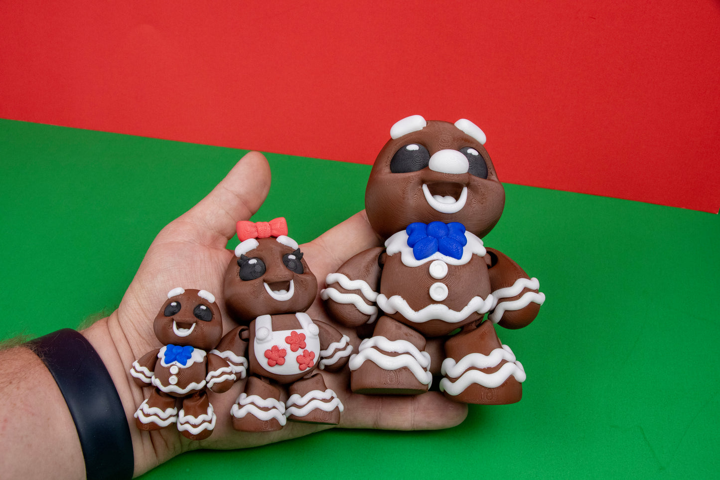 Gingerbread Family Figurines – Articulated Holiday Decor in Three Size options.