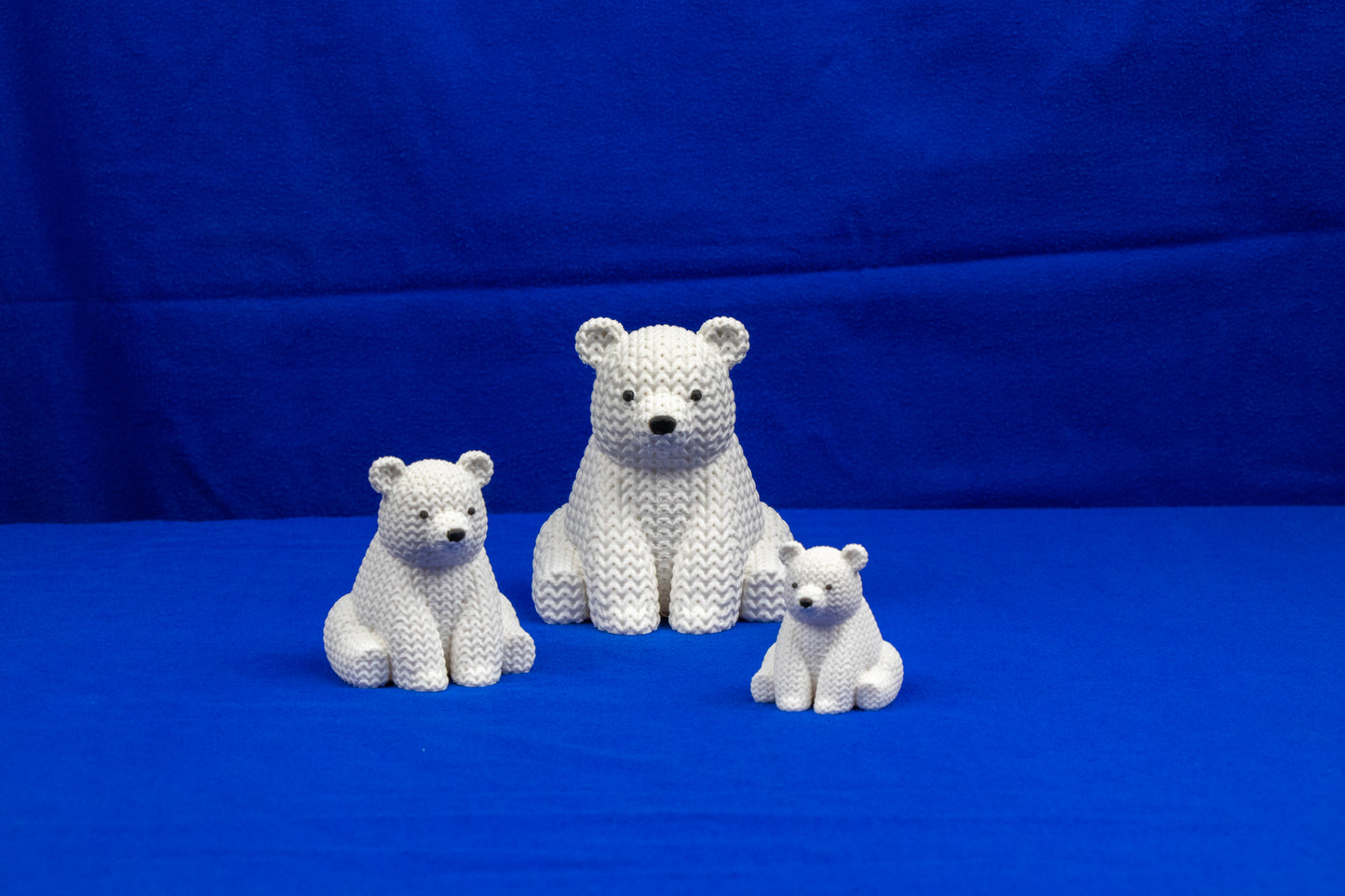 Cozy Knit Polar Bear Figurine – Winter Desk & Shelf Décor