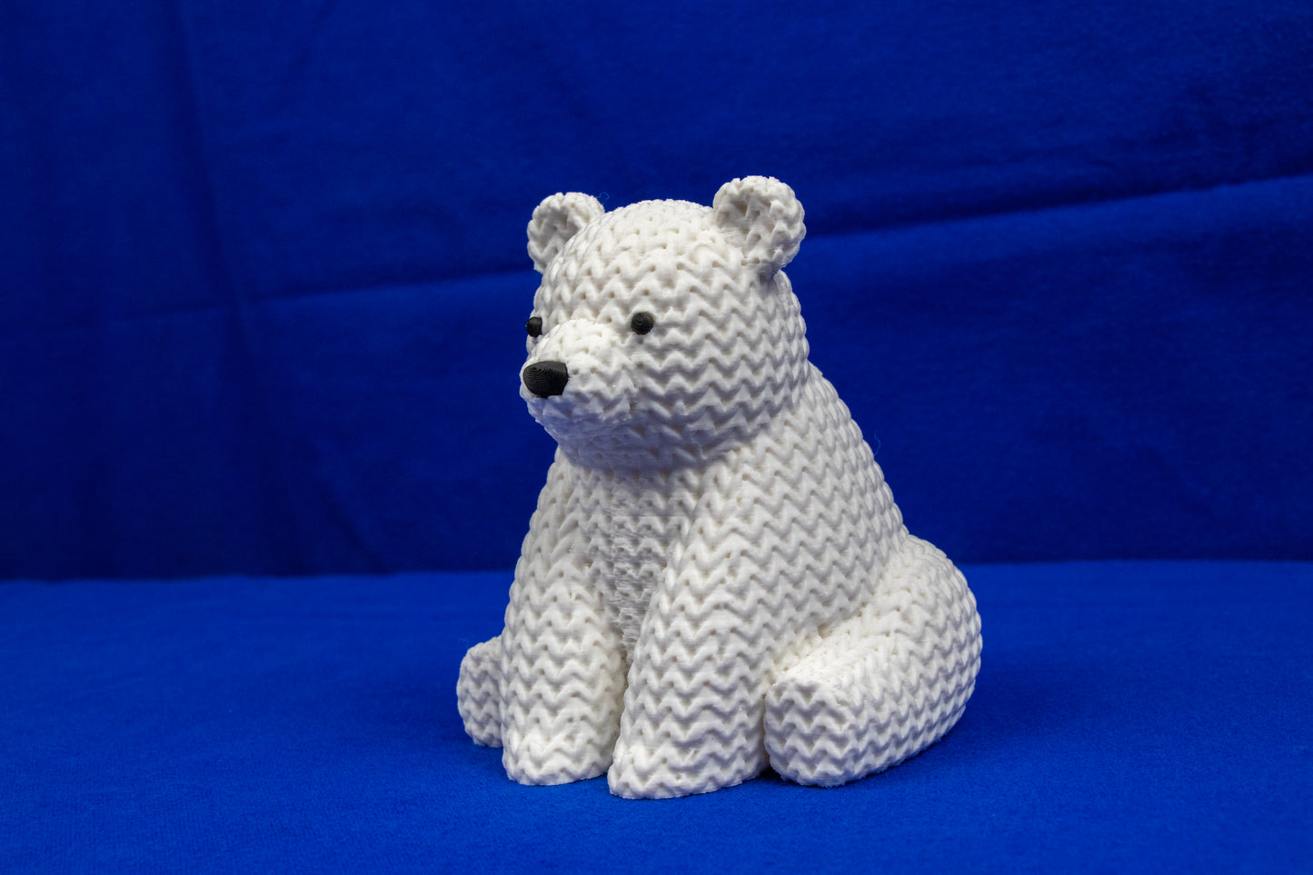 Cozy Knit Polar Bear Figurine – Winter Desk & Shelf Décor