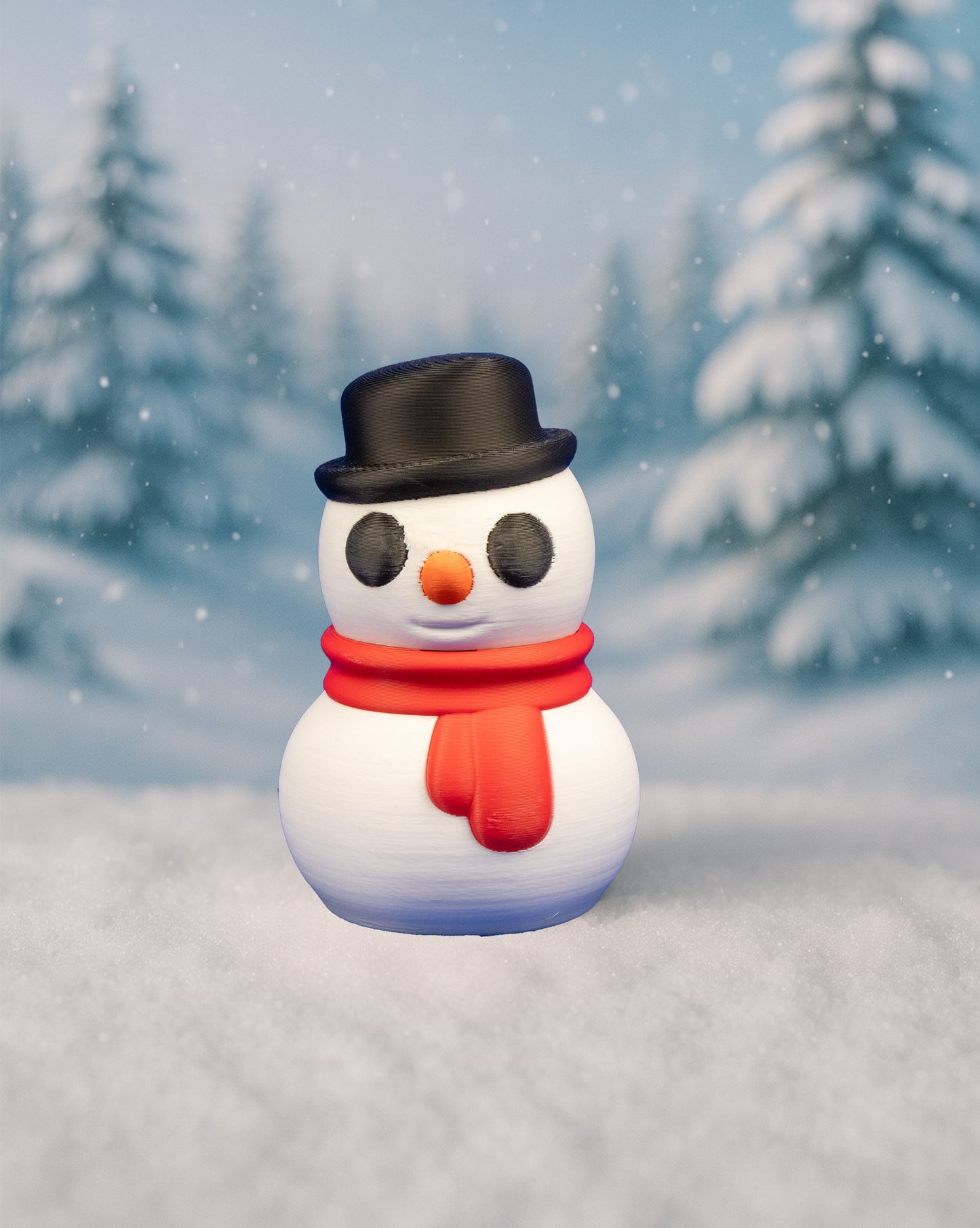 Snowman Figurine – 3D Printed Winter Decor