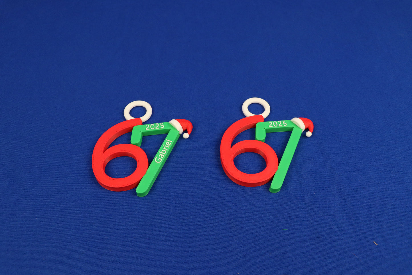 6-7 Christmas Ornament - Personalized 2025 Ornament with Santa Hat (Custom Name Optional)