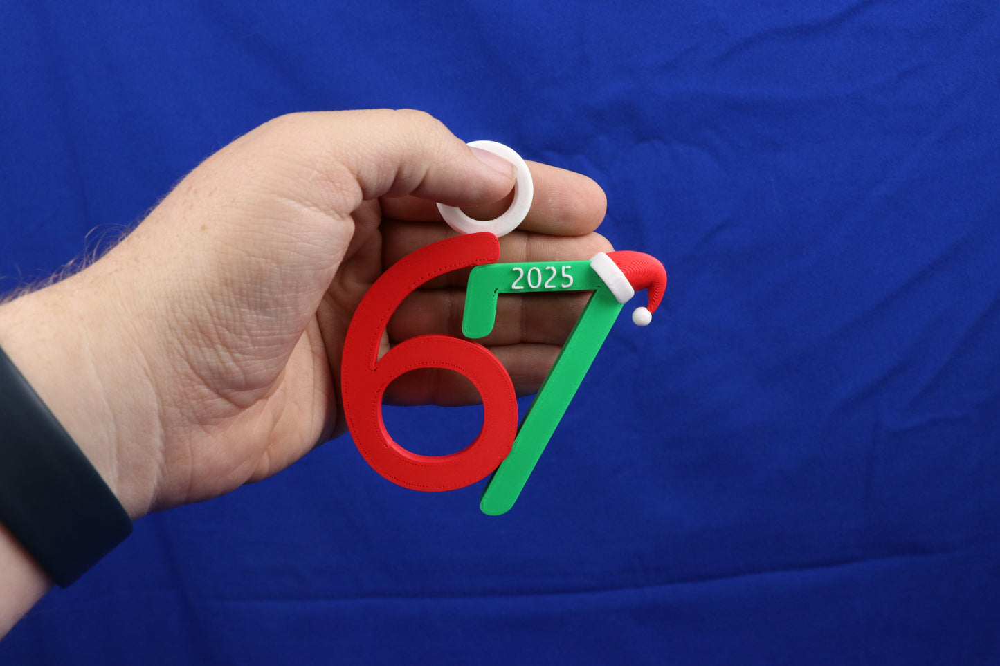 6-7 Christmas Ornament - Personalized 2025 Ornament with Santa Hat (Custom Name Optional)