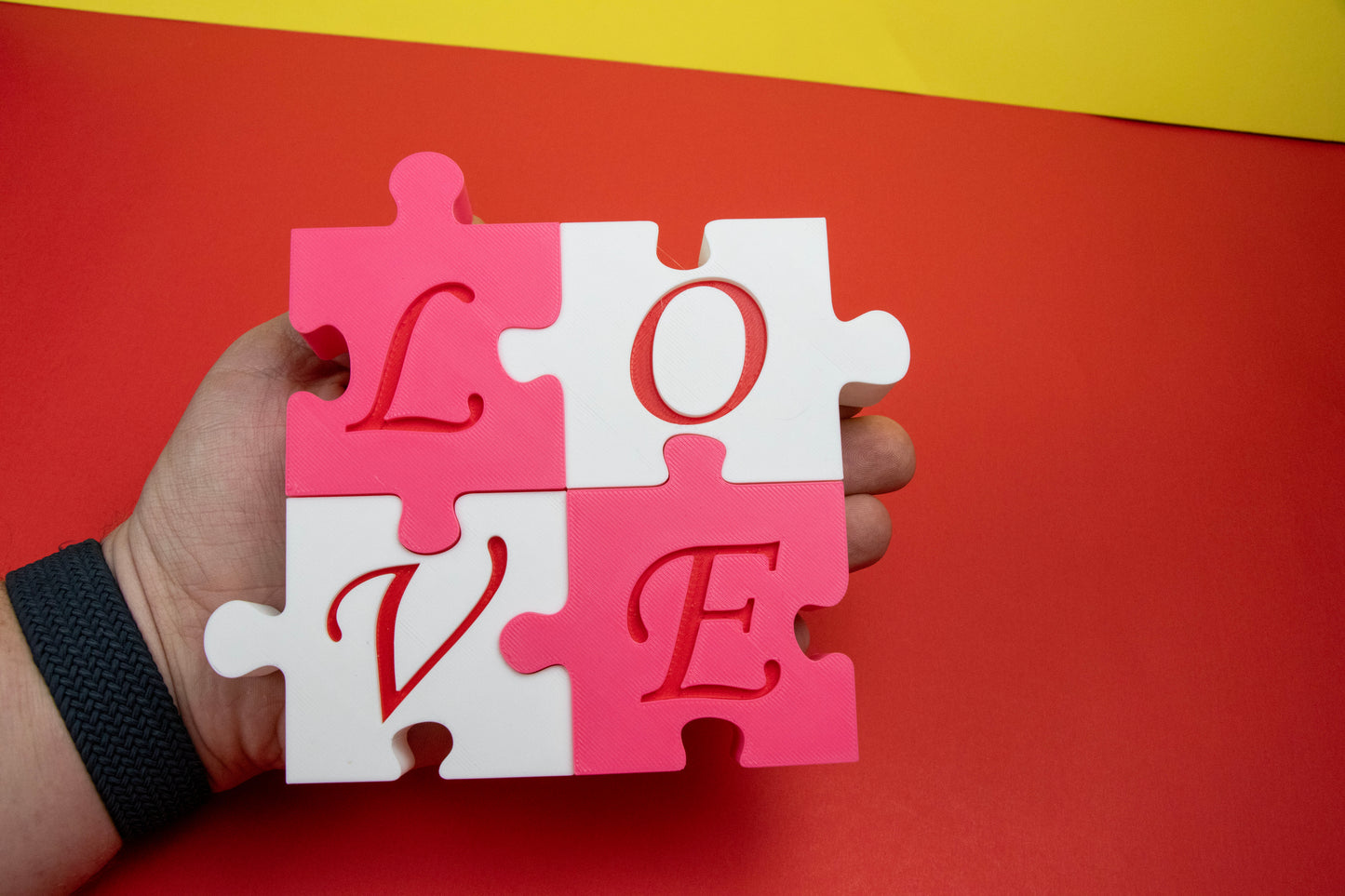 LOVE Puzzle Decor – Interlocking 3D Printed Word Display