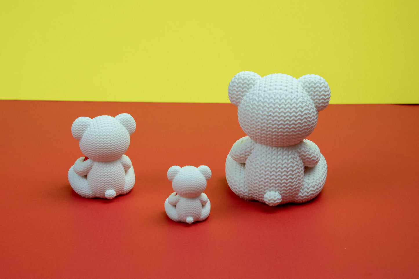 Crochet-Style Bear with Heart – 3D Printed Decor