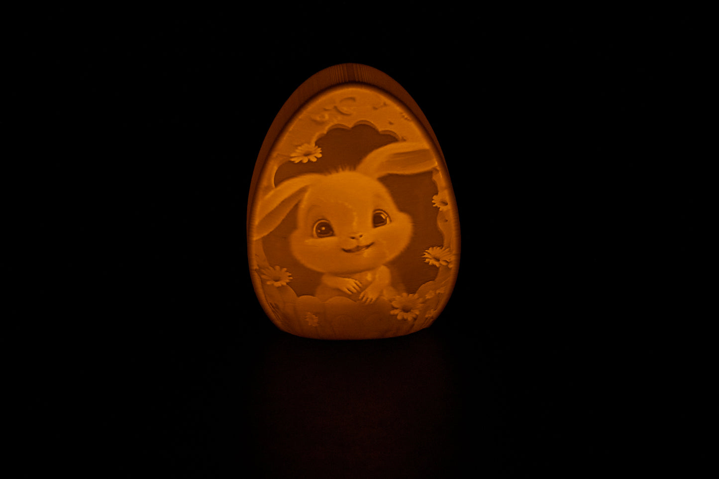 Glowing Bunny Egg Tea Light Holder – Easter Bunny Luminary Decor – Includes LED Tea Light