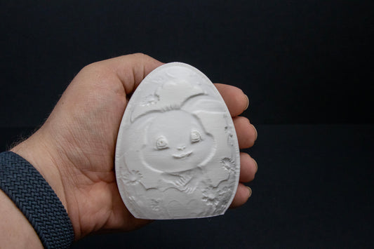 Glowing Bunny Egg Tea Light Holder – Easter Bunny Luminary Decor – Includes LED Tea Light