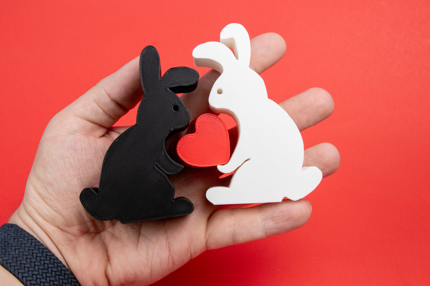 Interlocking Bunny Couple – 3D Printed Puzzle Decor – Romantic Easter or Anniversary Gift