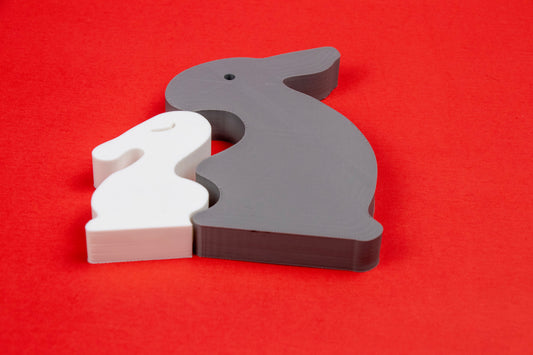 🐇 Forever Bunny Pair – Parent & Baby Rabbit Puzzle Decor