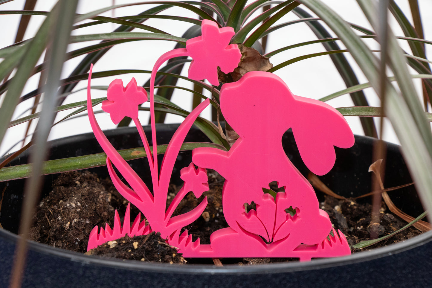 Bunny Plant Pot Decor – Garden Pot Insert – Cute Rabbit Planter Decoration – Spring Plant Decor – Custom Colors Available