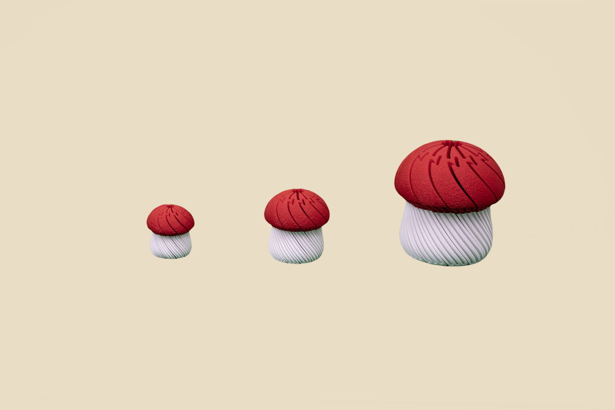 Twisted Bloom: 3D Printed Maze Shrooms