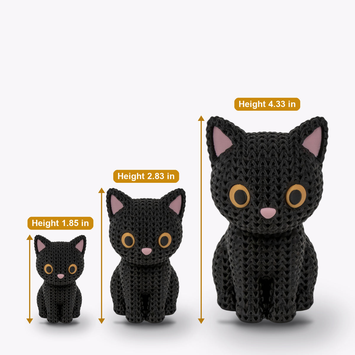 Whiskers the Cat – Crochet-Style 3D Printed Figure
