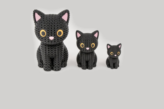 Whiskers the Cat – Crochet-Style 3D Printed Figure
